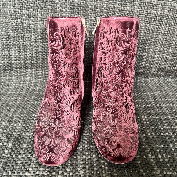 Jessica Simpson Burgundy Velvet Boots - Picture 4 of 8